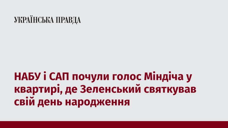 НАБУ і САП почули голос Міндіча у квартирі, де Зеленський святкував свій день народження